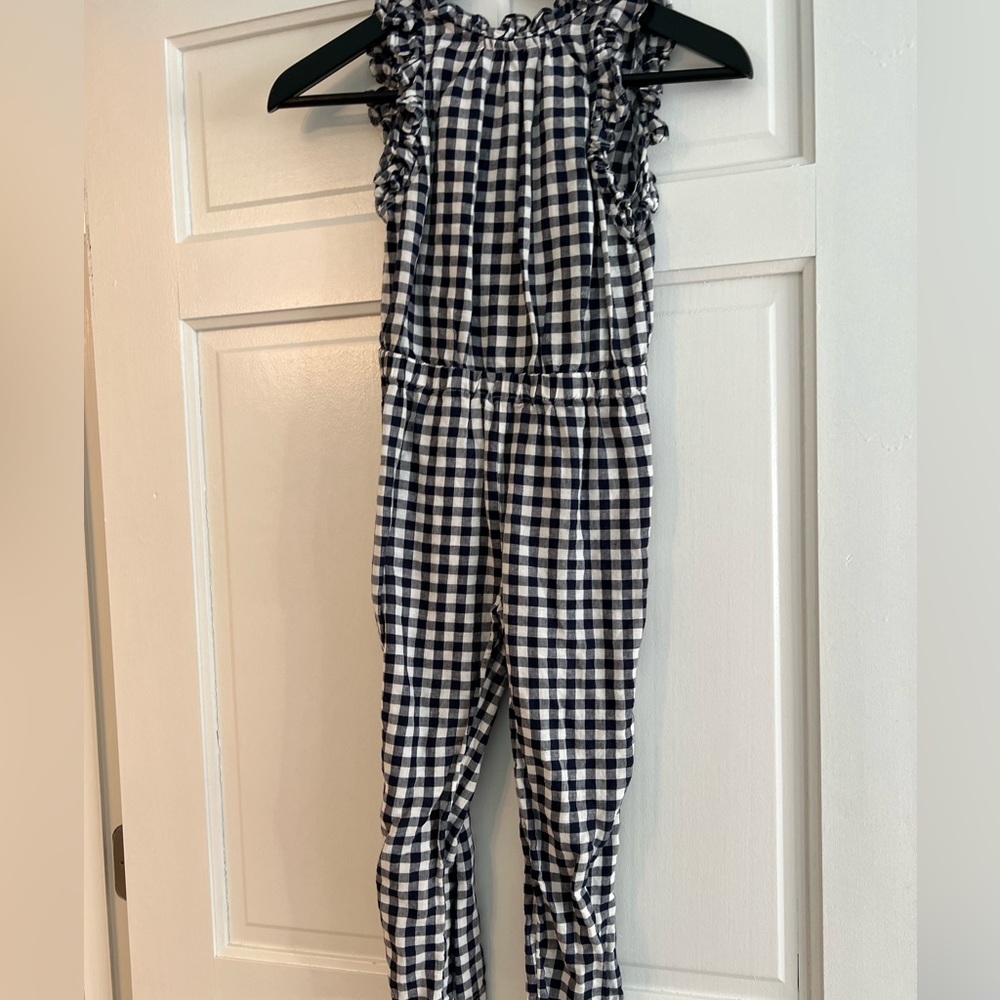 J.Crew Crewcuts Blue Gingham Jumpsuit - size 6